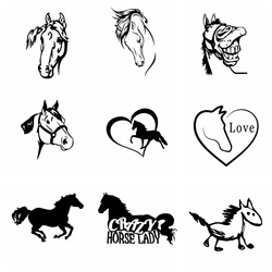 Funny Car Stickers Horse Car Sticker and Decals Car-styling Animals Car Door Window Car Accessories Decoration Funny Wrap Vinyl