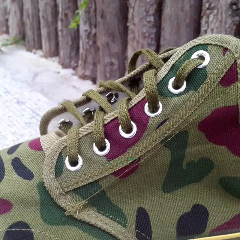 Men's and Women's Canvas Shoes Training Antiskid Shoe Wear-Resistant Rubber Shoes Army