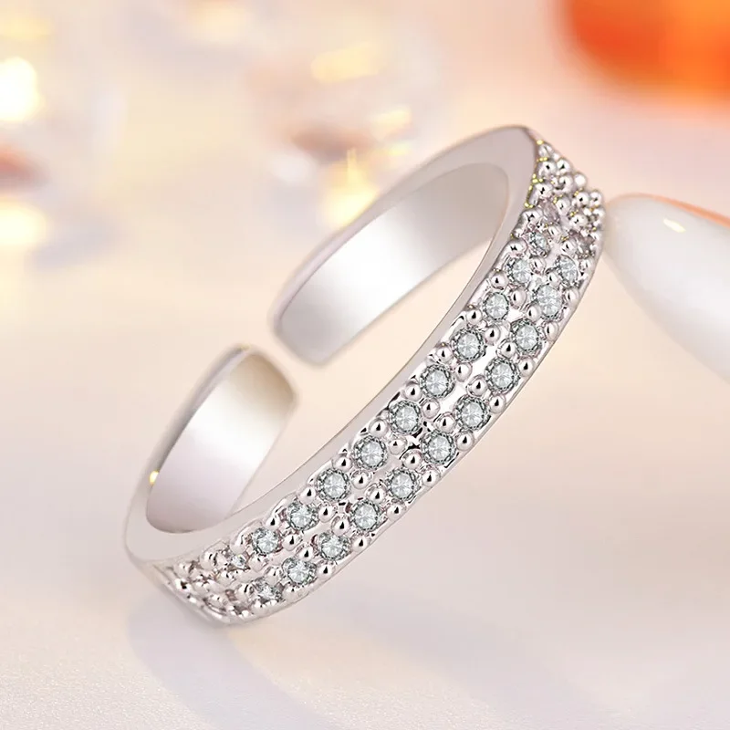 925 Sterling Silver Ring Zircon for Women Silver Engagement Wedding Simple Jewelry Birthday Gifts Fashion Party Wholesale Ring
