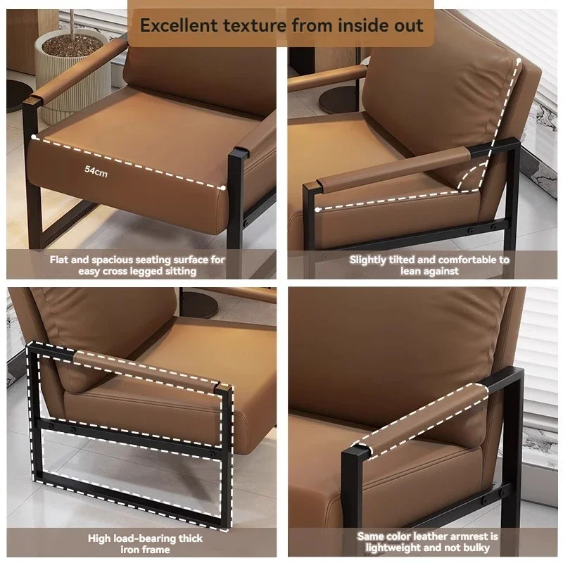 Nordic Single Sofa Chair Italian Light Luxury Small House Living Room Leisure Business Negotiation Reception Lazy Sofa Chair