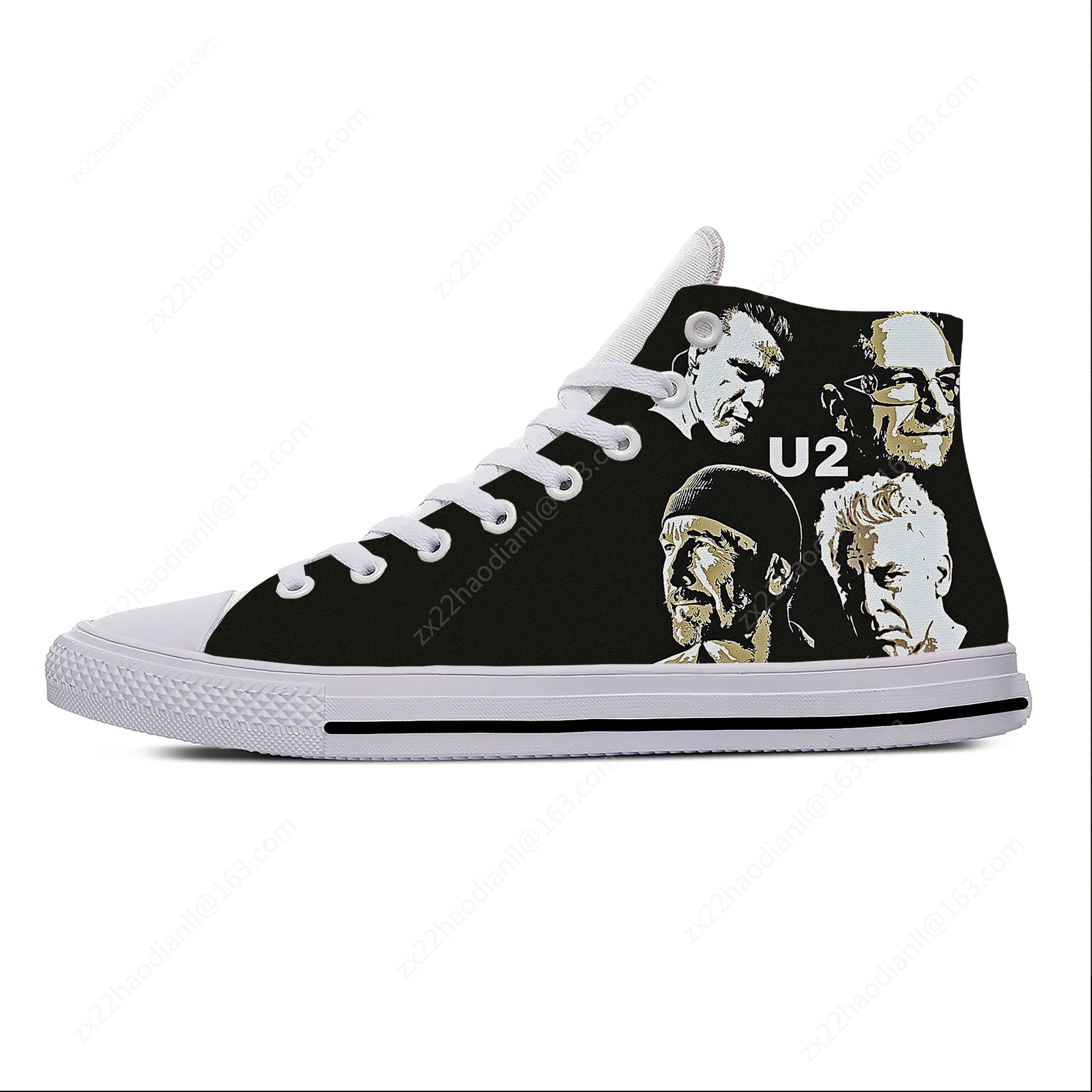 U2 High Top Sneakers music Rock band Mens Womens Teenager Casual Shoes Running Shoes 3D Print Breathable Lightweight shoe