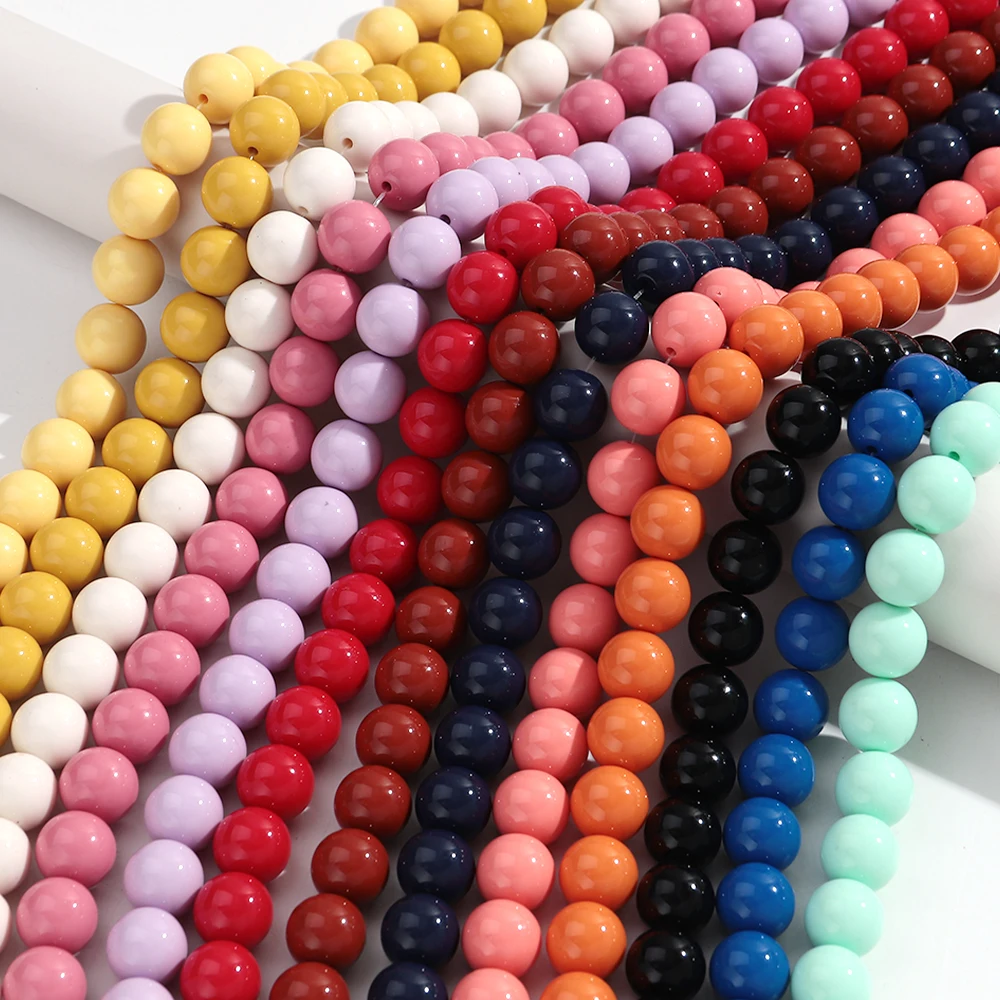 Gotische Einfache Acryl Mehrfarbige Große Kugel-Perlenkette Halskette Damen Y2K Koreanische Schlüsselbein-Halskette Trendiger Party-Schmuck – Detail 4