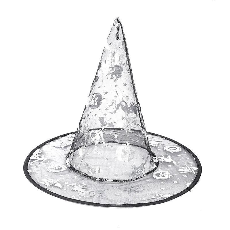 

*Unisex Halloween Witch Hat Big Gauze Transparent Monochrome Hat for Adults Casual and Outdoor Use Made from Wool and Cotton