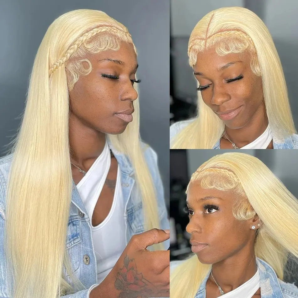 Rosabeauty 13x6 Blonde 613 HD Straight Hair Lace Front Human Hair Wigs Glueless 13X4 Frontal Wig Preplucked 250% 38 40Inches