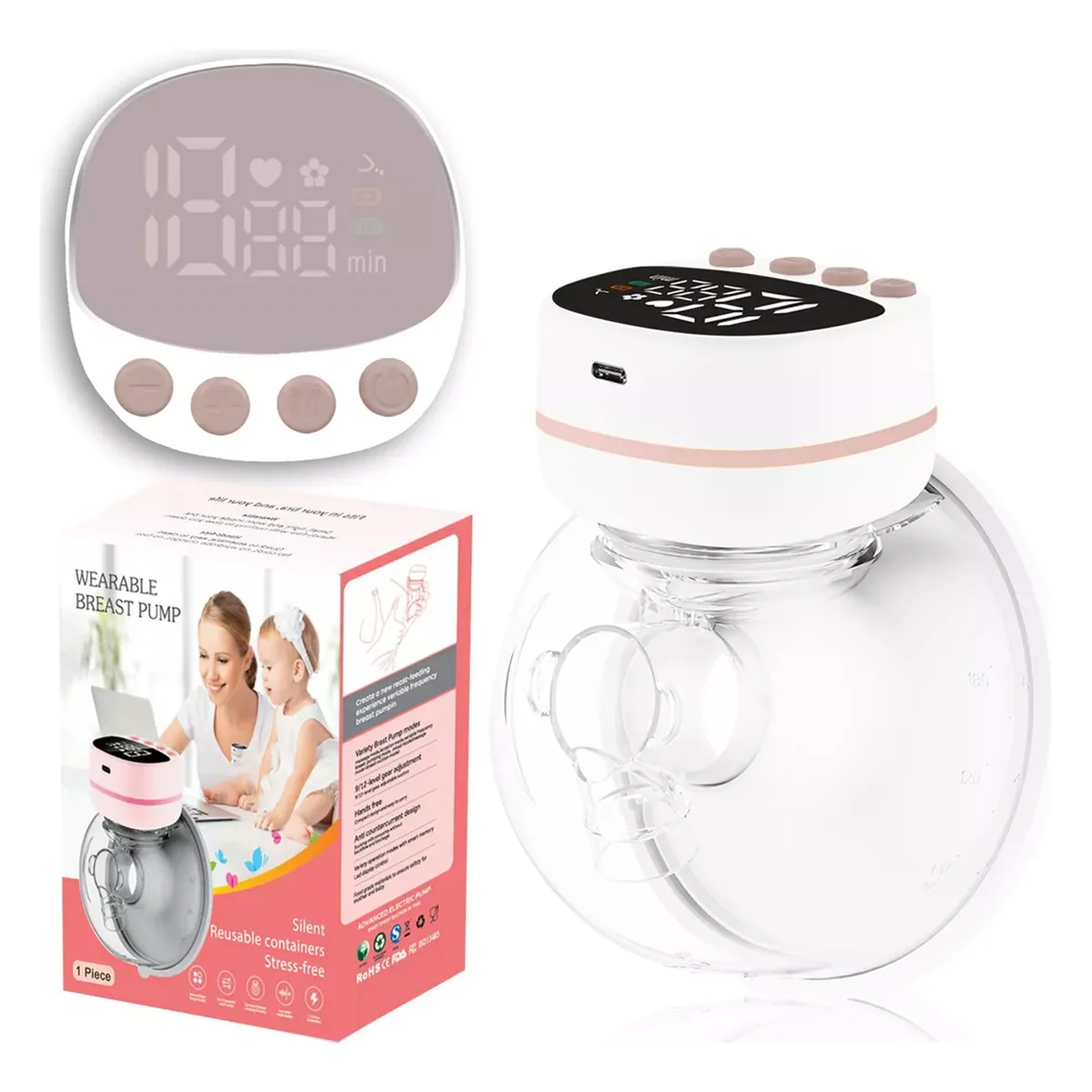 

NewPortable Electric Breast Pump Silent Wearable Newborn Comfort Milk Extractor Automatic Free Portable Breast Pump