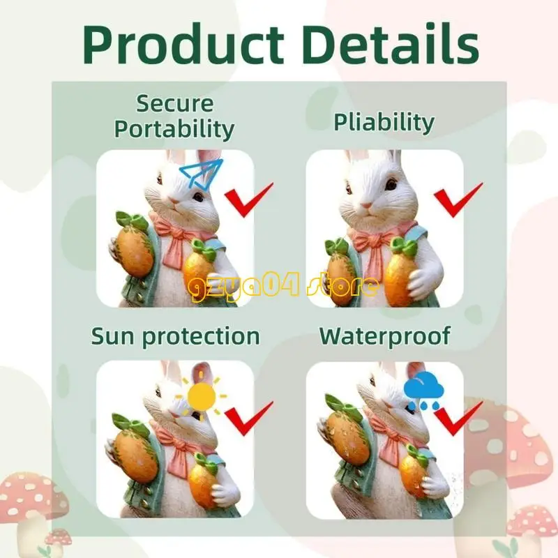 K3KD 2PCS الإبداعية Rabbit Garden Stake مقاوم للماء Sign Sign Sign