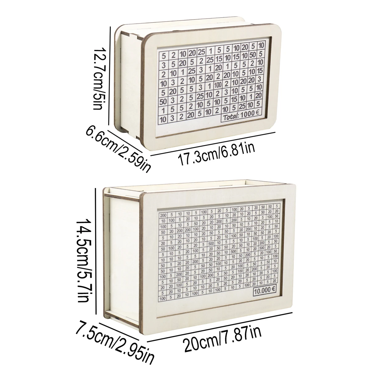1 قطعة صندوق المال اليورو بلون الخشب الرجعية ، صندوق إيداع النقود المنزلية ، الأزواج لتحدي صندوق تخزين توفير المال ديكورات سطح المكتب