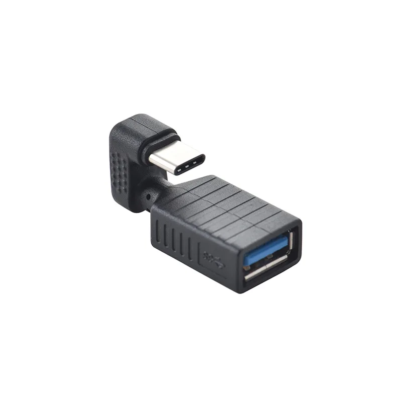 USB 3.0 인터페이스 컨버터 어댑터, 스마트폰 테이블 커넥터용, C타입 OTG 어댑터, 180 도 상하 각도