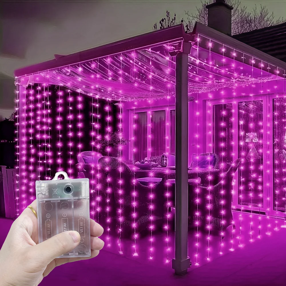 

Fairy Outdoor LED Curtain Light String Ramadan Bedroom Decoration Home Decoration Battery Power 2026 Valentine's Day Eid Mubarak