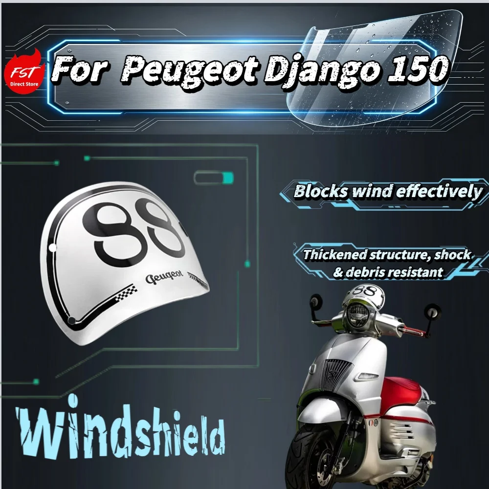 

For Peugeot Django 150 TT150 Small Windshield Racing Modified Front Windscreen Retro Accessories