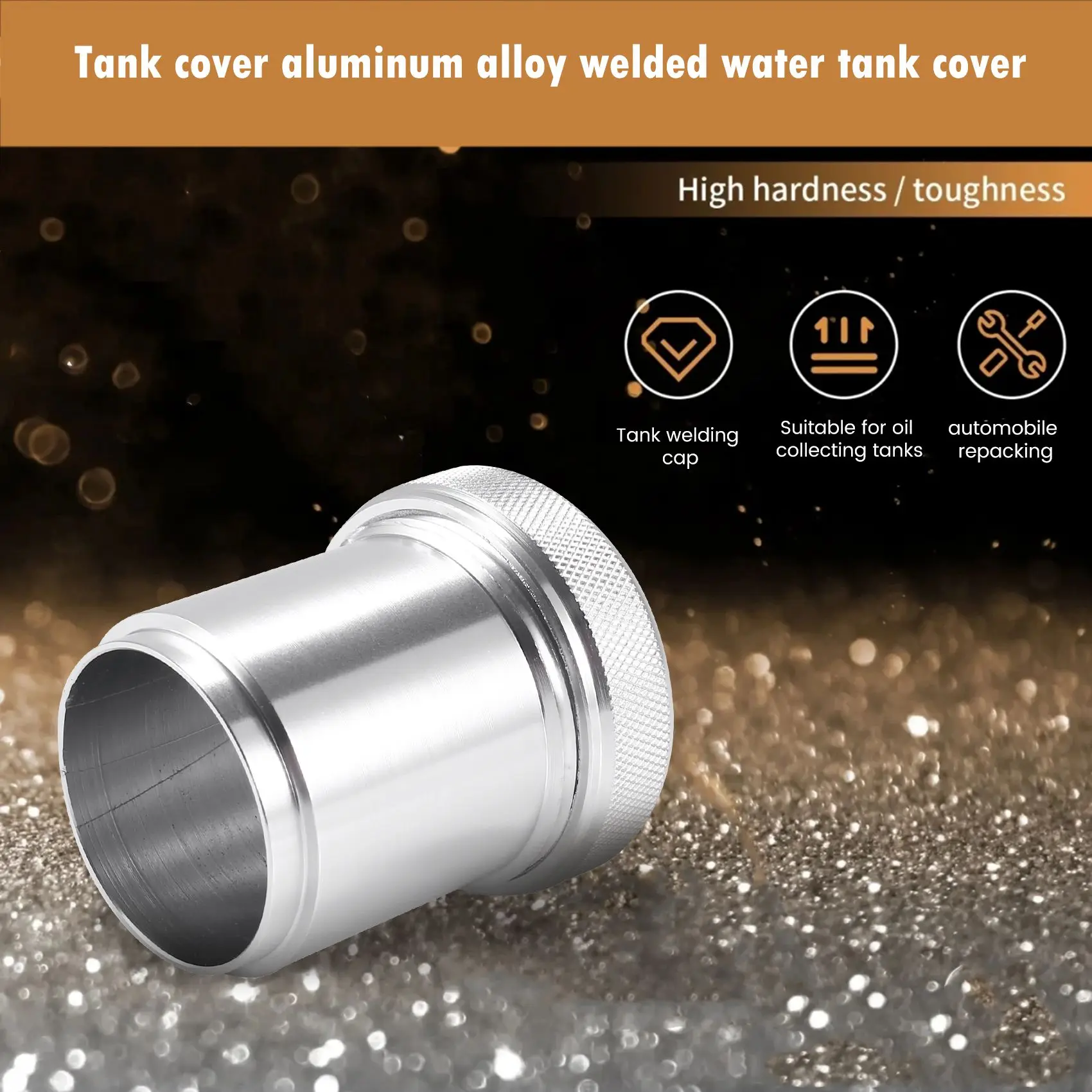 11.11Aluminum Alloy 1.5inch 1 1/2inch I.D. Weld on Cap and Neck Filler Tank Water Sump Silver