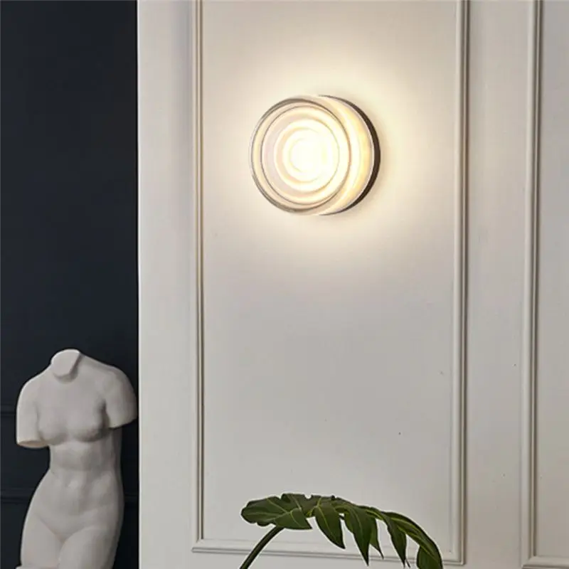 DT17 7W LED Wall Lamp Minimalist Design 3 Color Modes Modern Hallway Staircase Bathroom Decorative Lighting Smoke Gray