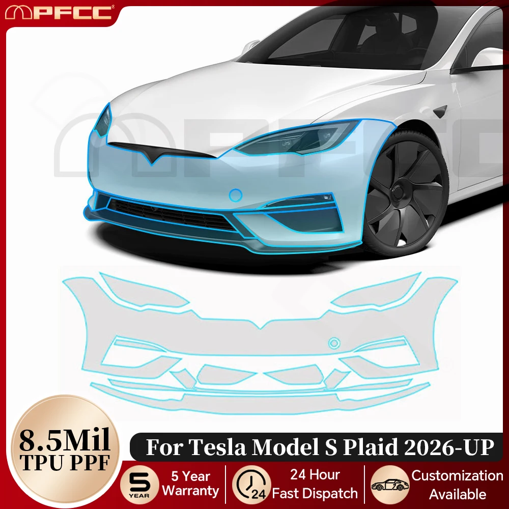 

For Tesla Model S Plaid 2026-UP TPU Paint Protection Film Car Pre-cut PPF Anti-Scratch Clear Bra Resistant Invisible Repairable