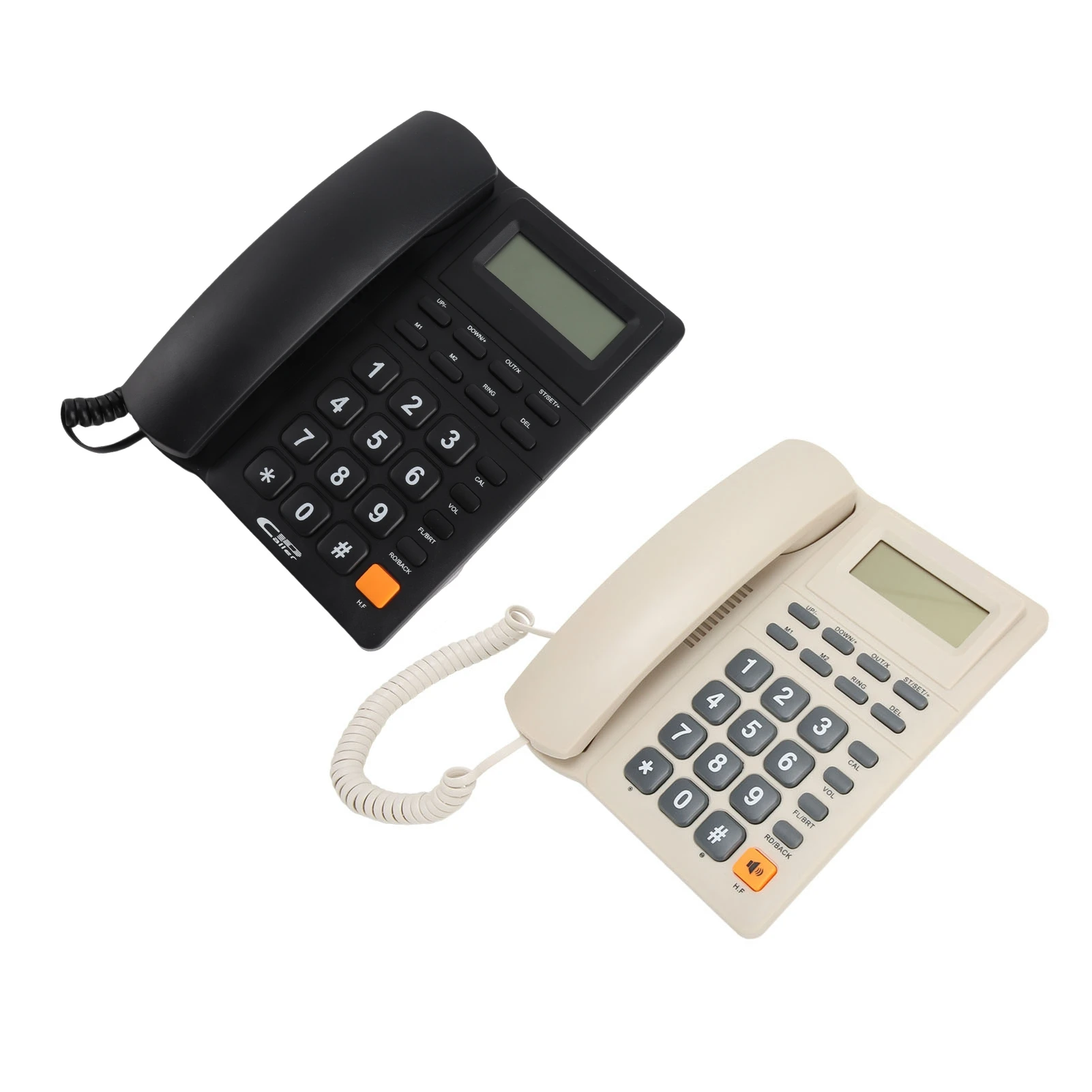 Telefone Fixo com Fio com Função de Rediscagem do Último Número, Função Mudo e Display Multifuncional de Identificação de Chamadas