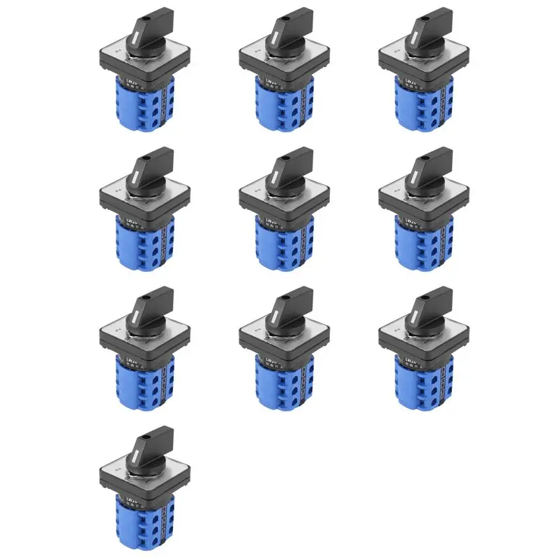 【PUBLICITY】10X 3 Positions On-Off-On Changeover Control Rotary Cam Switch 20A