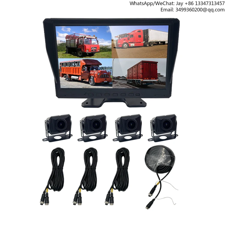 

10.1"Touch Screen 4 Split ing Security Camera System Active Blind Spot Detection BSD 4Channel Truck Cameras System