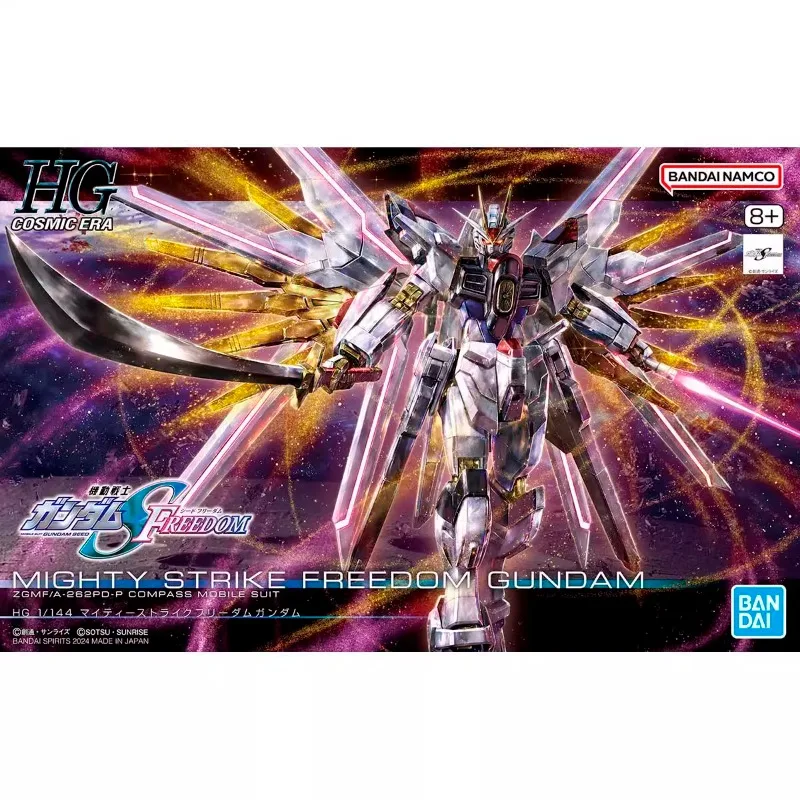 Bandai Original Movie Mobile Suit Gundam SEED Freedom ZGMF/A-262DP-P Mighty Strike Freedom Gundam HGCE 1/144 Model Action Figure