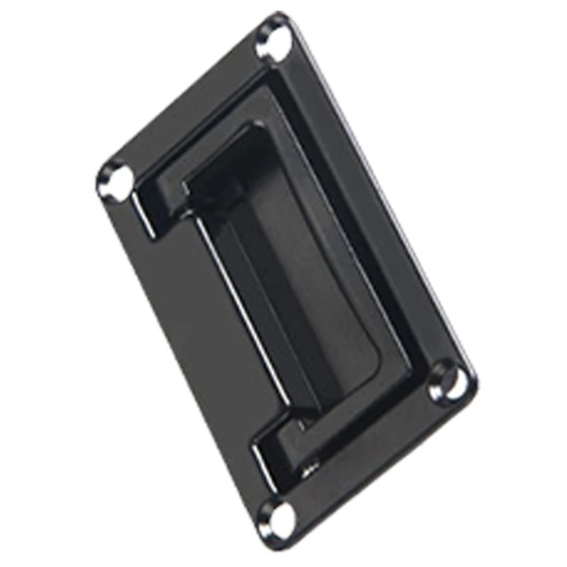 Zinc Alloy Panel Folding Handle Black Recessed Pull for Access Doors, Wardrobes, Drawers, and Cabinets Easy to Install