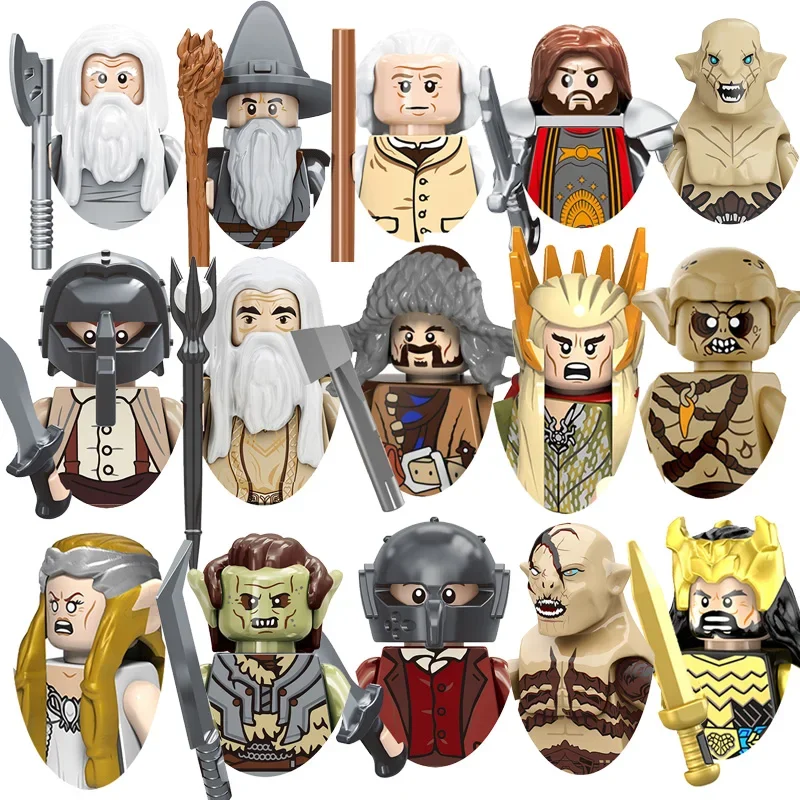 Kids Toys Medieval Film Figures Series Goblin Orcs Uruk-hai Sauron Assembly  Model Small Particles Building Blocks Boys Gifts