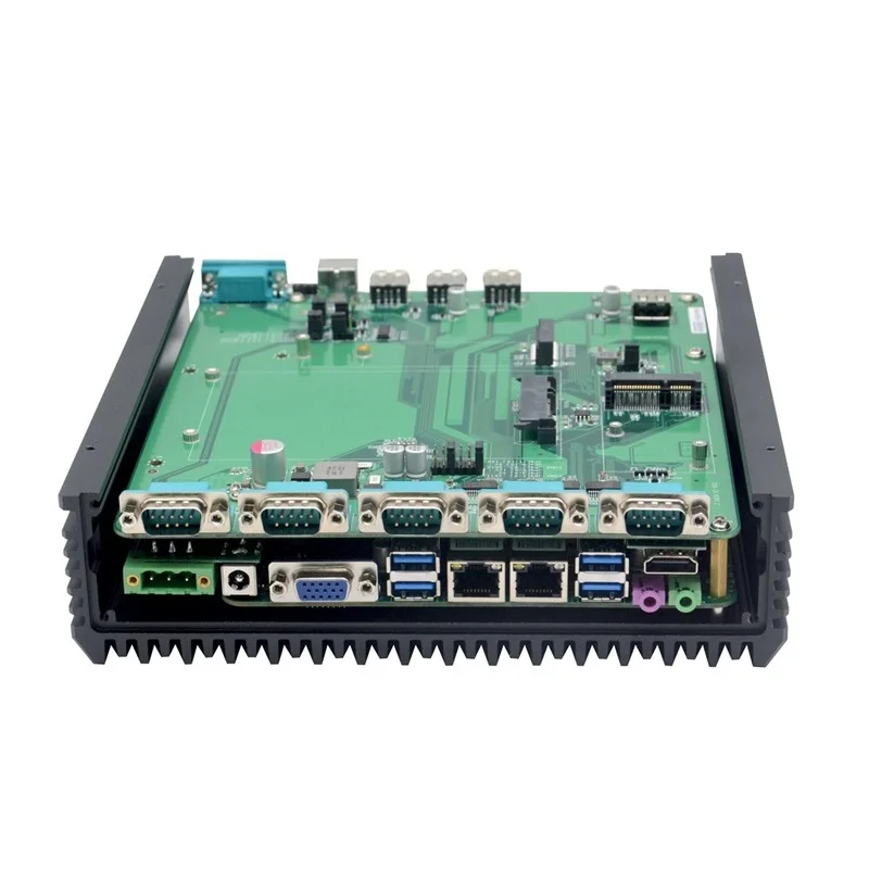 Customizable Fanless Industrial Computer with 6/8/10th Core i3/i5/i7 U Processor, 6*COM,8*USB, Support  9~36V DC IN