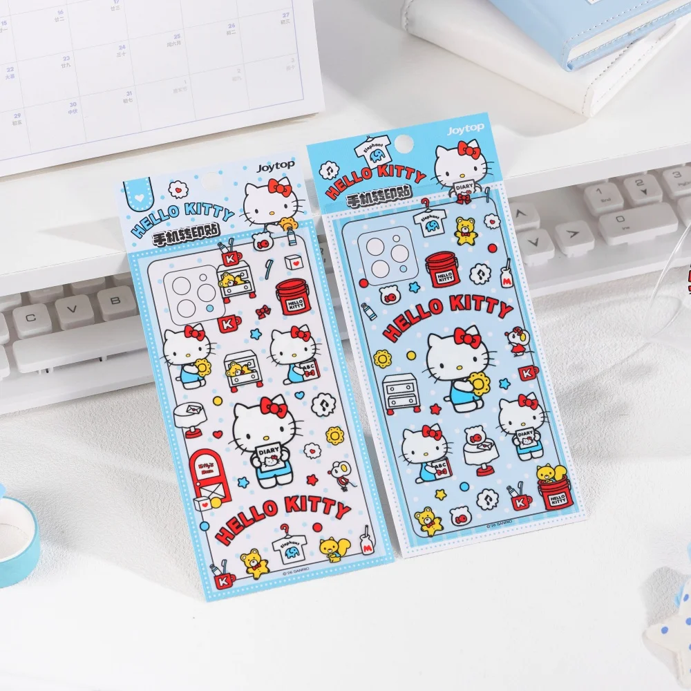 Genuine Sanrio Hello Kitty Transfer Stickers For Phone Cases Laptops Cup Decorative Decals Cartoon Kt Cat Waterproof Sticker Toy