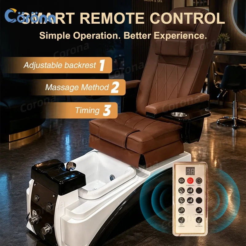 Ergonomic Professional Pedicure Chair - Massage Function Adjustable Reclining Backrest for Comfortable Foot Care Treatment