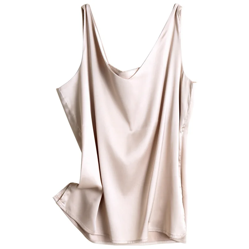 New Tank Top Solid Halter Crop Tops Women Summer Camis Backless Camisole Satin Silk Tee Female Sleeveless Cropped Vest