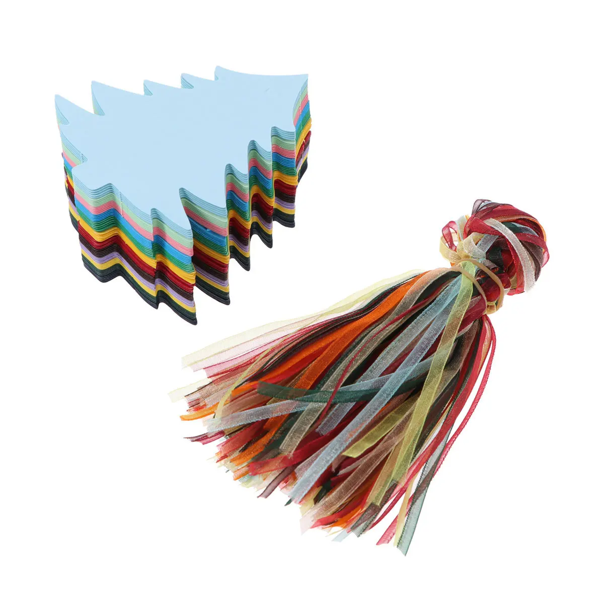 120 مجموعة من علامات شجرة عيد الميلاد مكونة من 12 لونًا من ورق الكرافت العتيق لتزيين هدايا حفلات الزفاف في عيد الميلاد