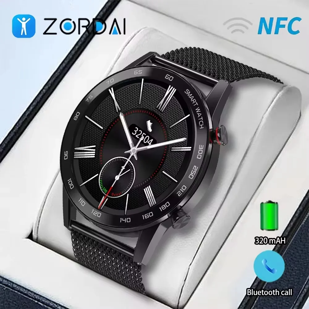 Zordai DT95 Smart Watch For Men For Huawei GT4 2024  NFC IP68 Waterproof SportWatch Bt call Fitness Heart Rate Men's SmartWatch