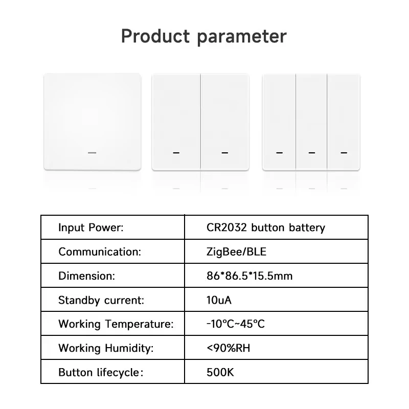 Tuya ZigBee Wireless Smart Scene Switch Push Button Controller - APP Control Keyboard Scene Sticker Panel  Smart Home Automation