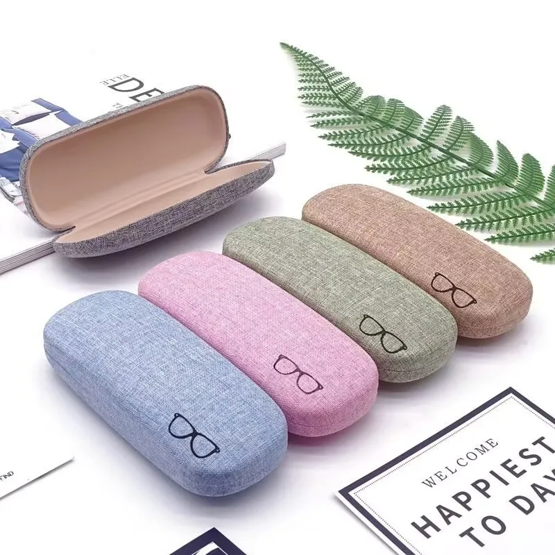 High Quality Glasses Case For Men Women Linen Cloth Eyeglass Cases Cover Hard Portable Spectacles Box Holder Eyewear Storage
