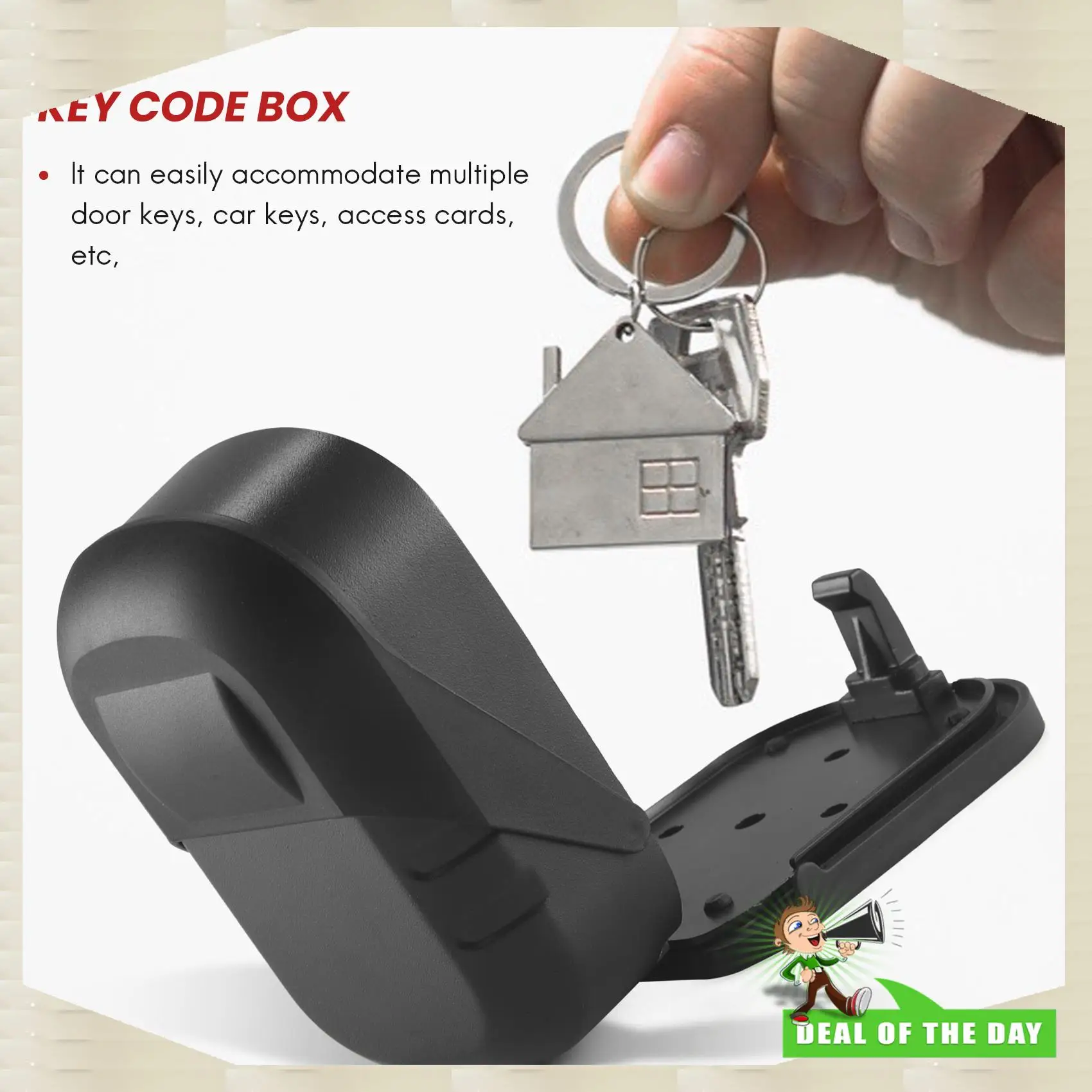 24-Hour Delivery Key Lock Box Wall Mount 4 Digit Combination Weatherproof Key Storage Lock Box, Large Capacity Security Combo Lo