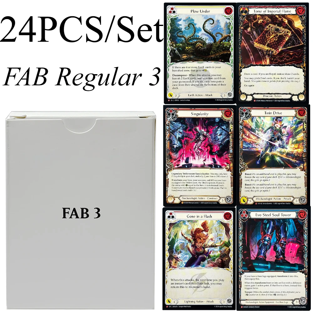 

A set of 24 cards Flesh and Blood High-quality Regular Collectible Game Card Aether Arc Plow Under Singularity Twin Drive Gifts