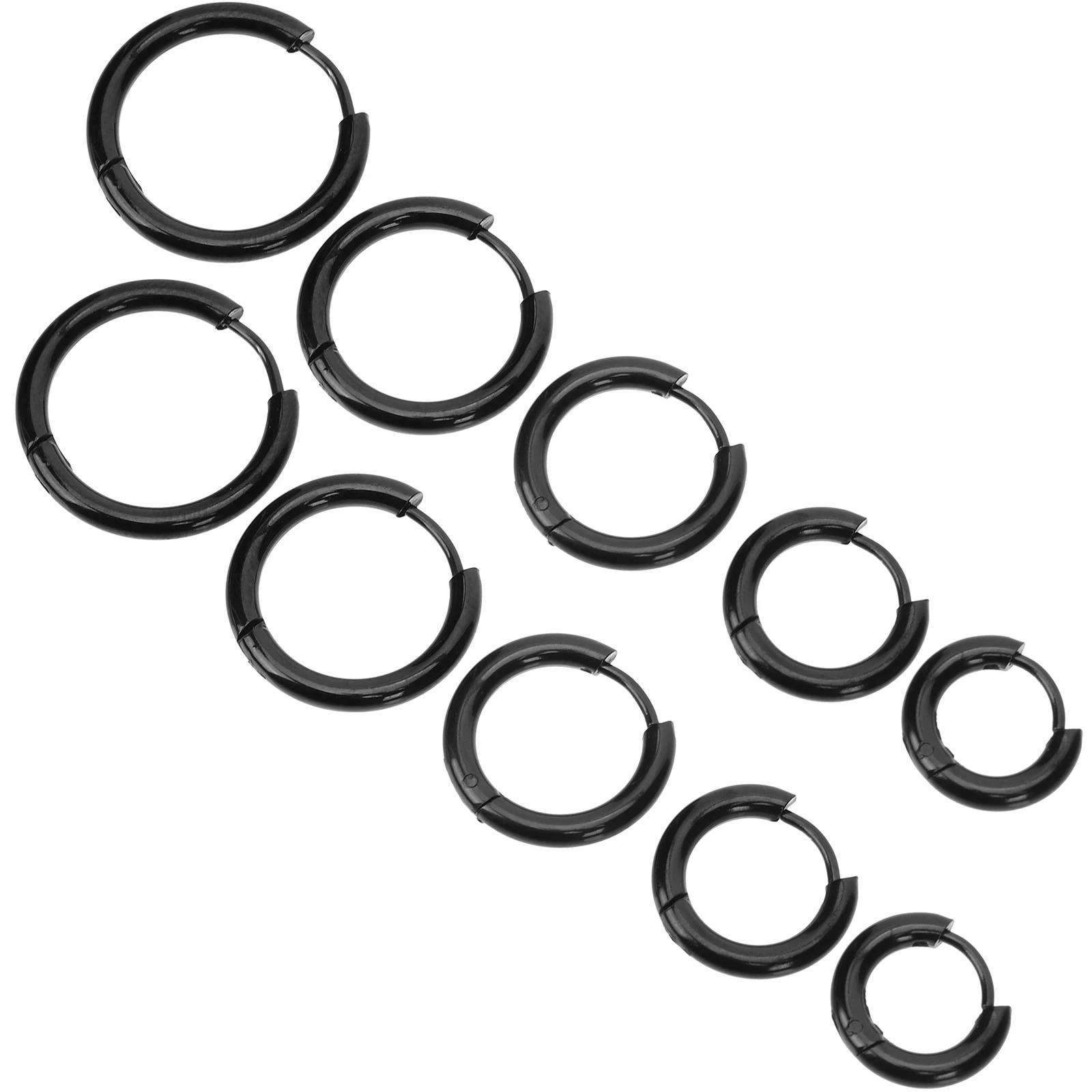

10pcs Hypoallergenic Earrings Fashion Hoops Stainless Steel Women Girls Jewelry Accessories Round Stylish Trendy Gifts