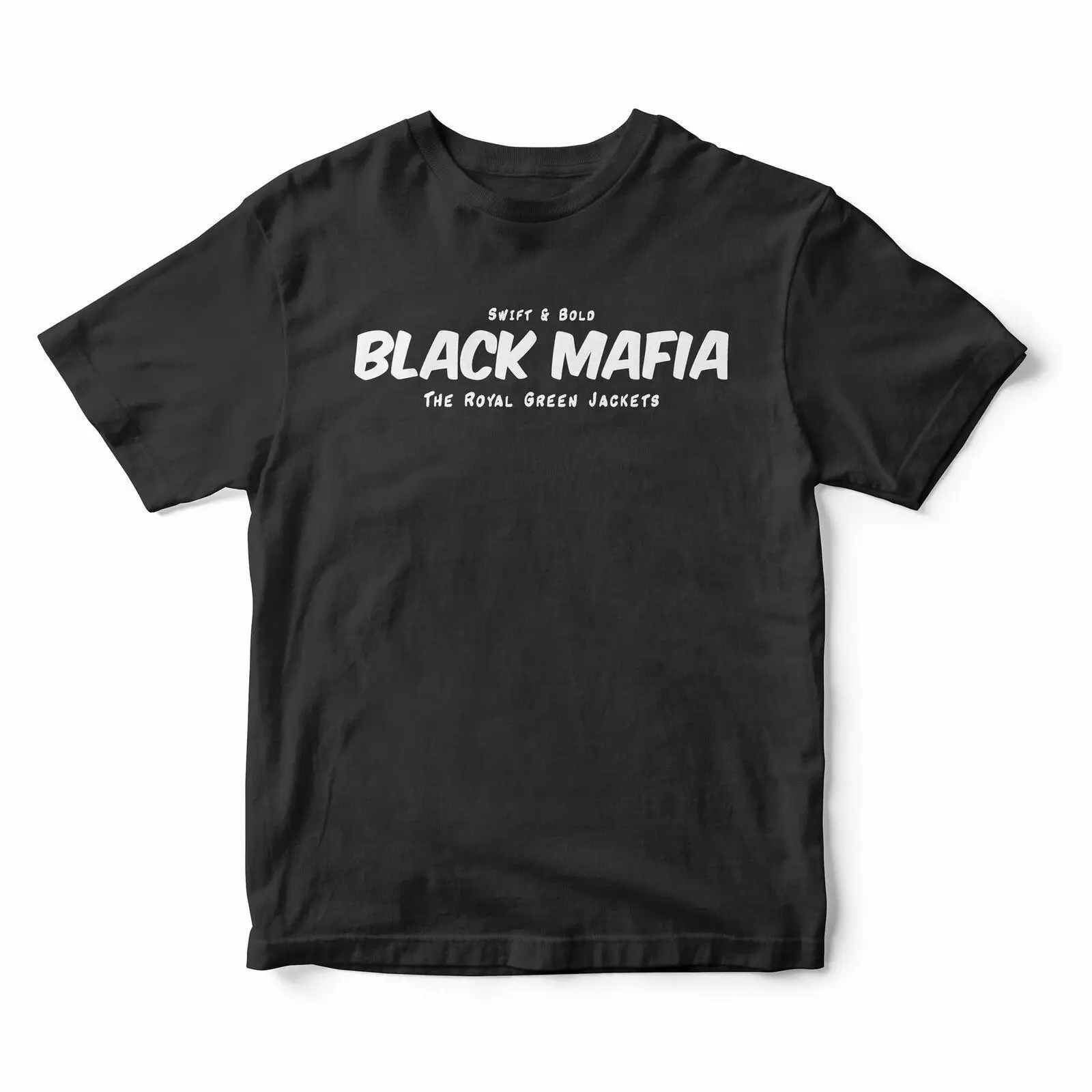 Vestes vertes royales des Forces armées britanniques, t-shirt noir Mafia Swift Bold