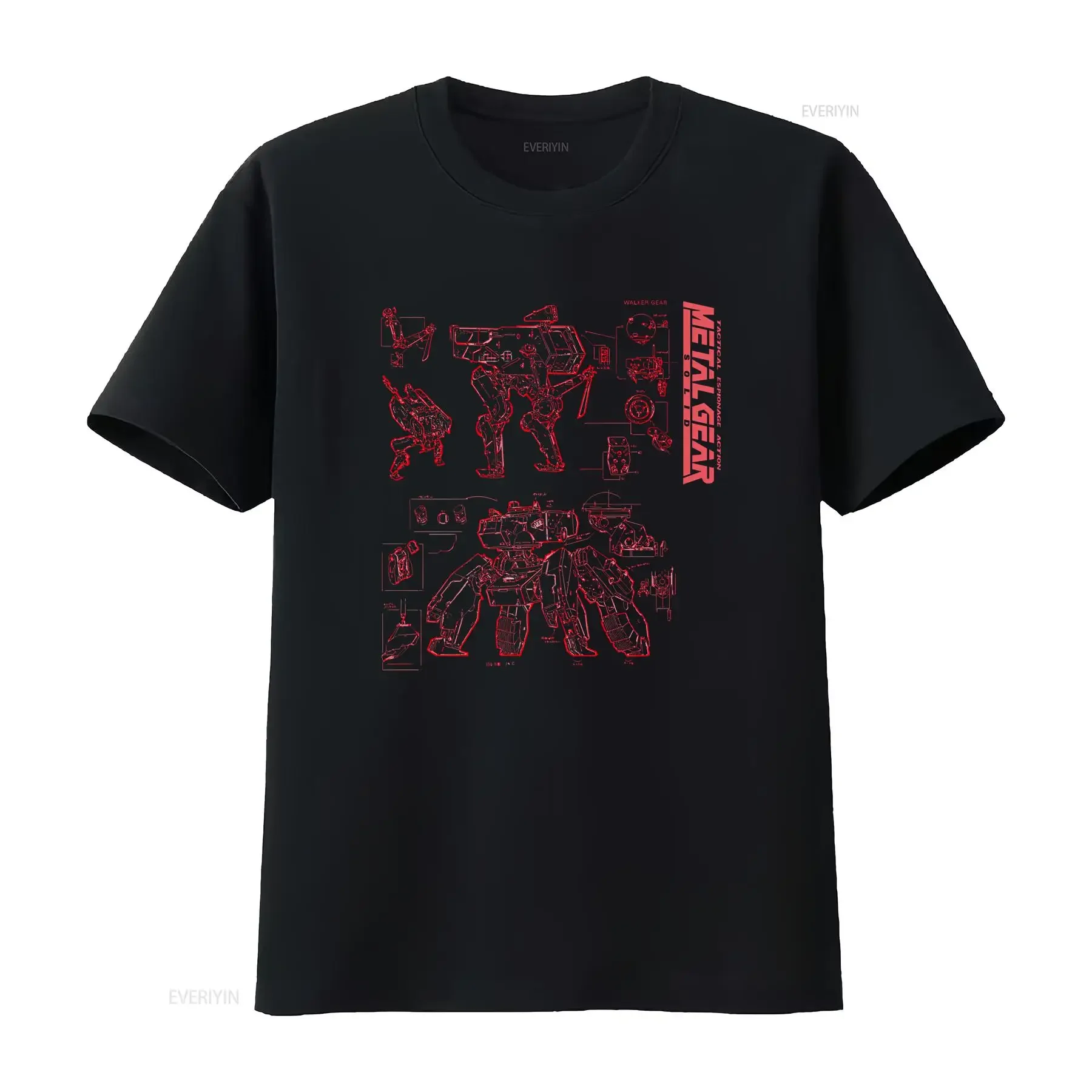 Metal Gear Solid T-Shirt Walker Concept Art Phantom Pain Vintage Washed Unisex Weiche Modedesignerkleidung Lässig Stilvoll