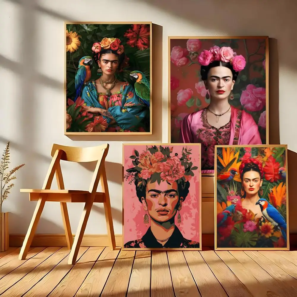 Hot Game Frida Kahlo Poster Matte Self-Adhesive Wall Art Print Living Room Bedroom Home Decor