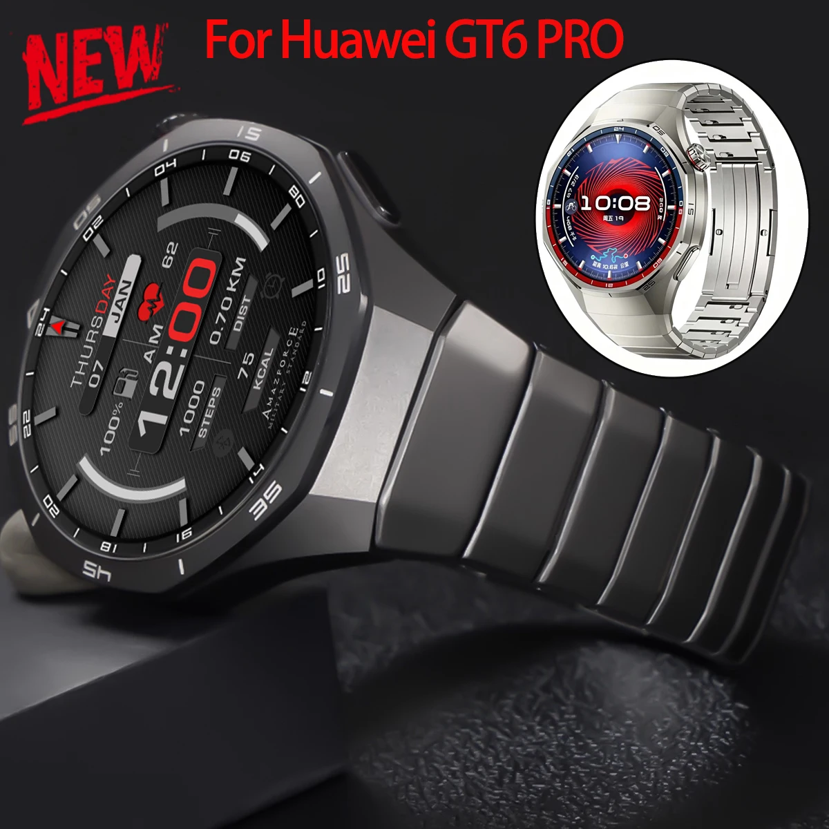 

Titanium Quick-Release Strap For Huawei Watch GT6 Pro Luxury Metal Band For GT 6 Pro Smartwatch Man Replacement Bracelet