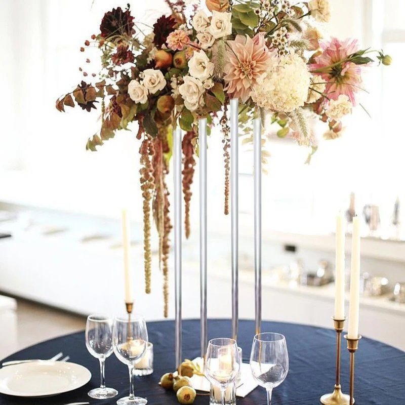 

Clear Acrylic Floor Vase, Flower Stand with Mirror Base, Wedding Column, Geometric Centerpiece Vases, Home Decoration plant rack