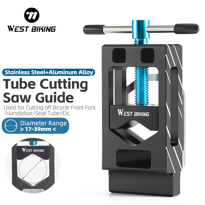 

WEST BIKING Carbon Fiber Bicycle Fork Tube Cutting Saw Guide 17-39mm Bike Seatpost Handlebar Cutting Fixture Cycling Repair Tool