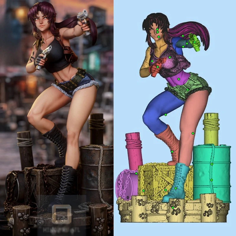 2 Estilos de Personaje de Videojuego 7184 Revy, Modelo Impreso en 3D, Sin Ensamblar, Sin Pintar, Kit de Garaje, Figura NSFW GK, Kit de Modelo de Resina Blanca