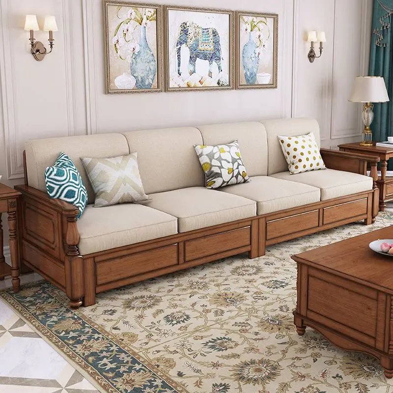 

Customizable American Sofa Full Solid Wood Box Sofa