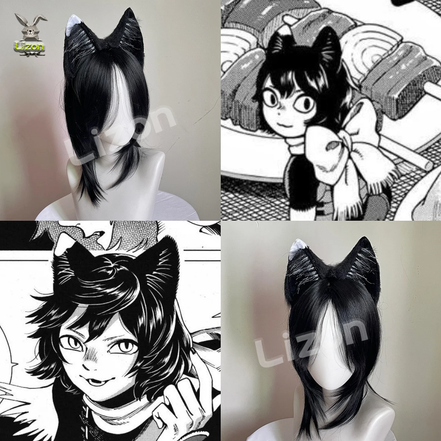 Izutsumi Tail Ears Cosplay Props Anime Delicious in Dungeon Cosplay Women Cute Furry Animal Ears Izutsumi Cosplay Tail