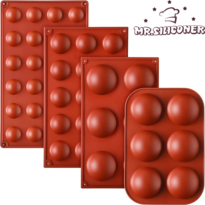 4Pcs silicone chocolate mold Half Ball Sphere Molds For Baking Round Silicone Baking Mold Kitchen Accessories for Making Cake