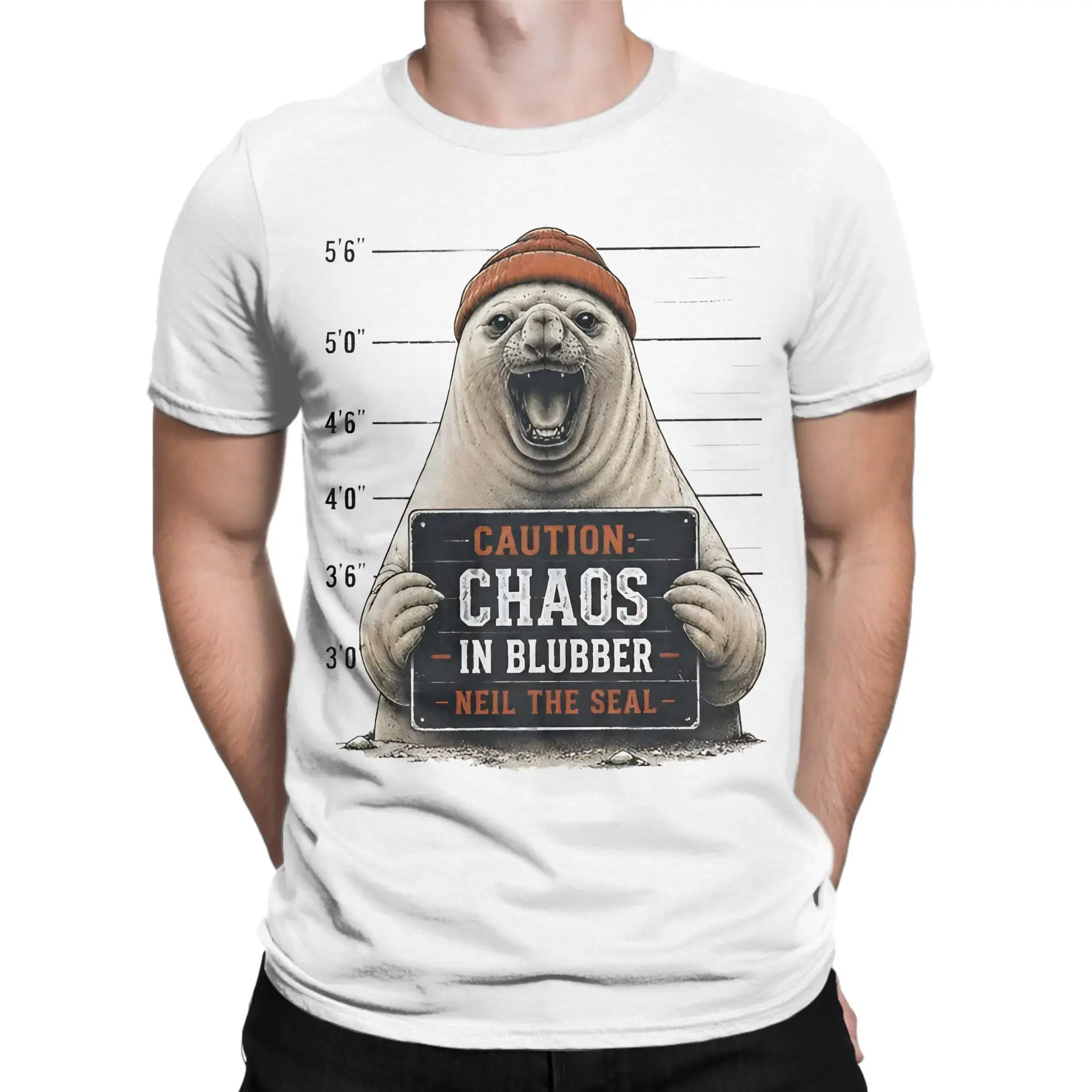 Neil the Seal Animal T Shirts Men Women Cotton Novelty T-Shirts Round Collar  Tee Shirt Short Sleeve Clothing Plus Size