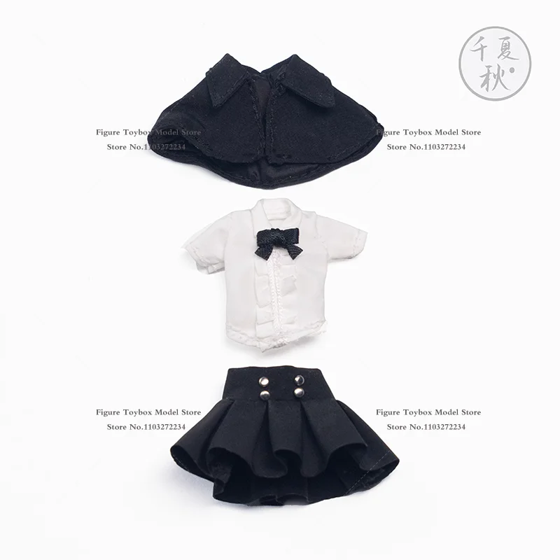 

C017 1/12 Mobile Suit Girl Cute White T-shirt Short Cloak Skirt Clothes Set Toys Accessory For 6" Female Figure Body Decoration