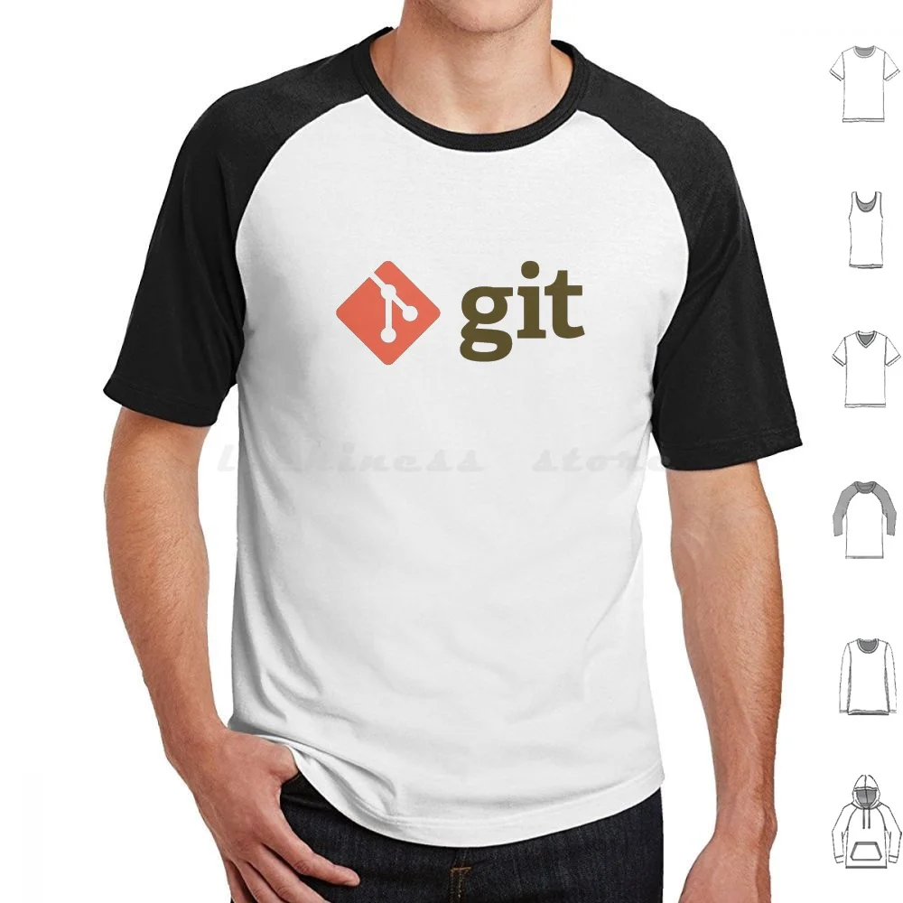 Git T Shirt 6xl Cotton Cool Tee Git Logo Github Open Source Developer Dev Devops Programming Language Linus Font Software Gnu