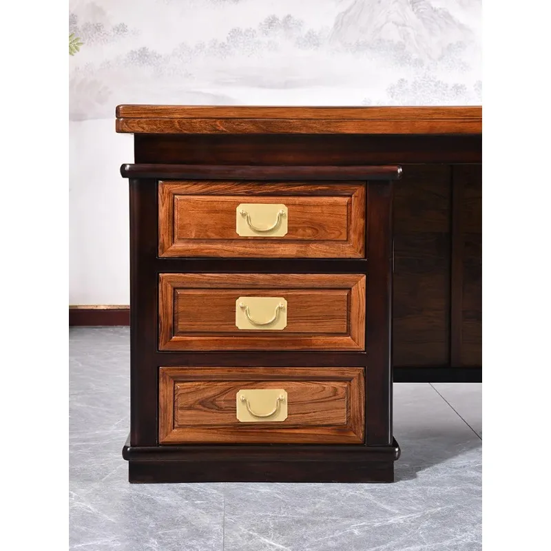 CZ-6 Mahogany New Chinese Simple Study Sandalwood Book Solid Wood Furniture Desk Combination