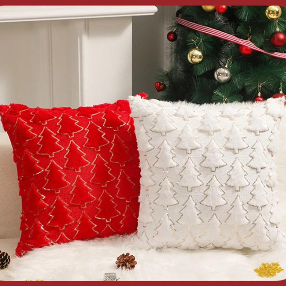 

Christmas Pillow Covers, Soft Plush Throw Pillowcase, Christmas Tree Decorative Throw Pillow Covers, Cushion Covers For Sofa ﻿