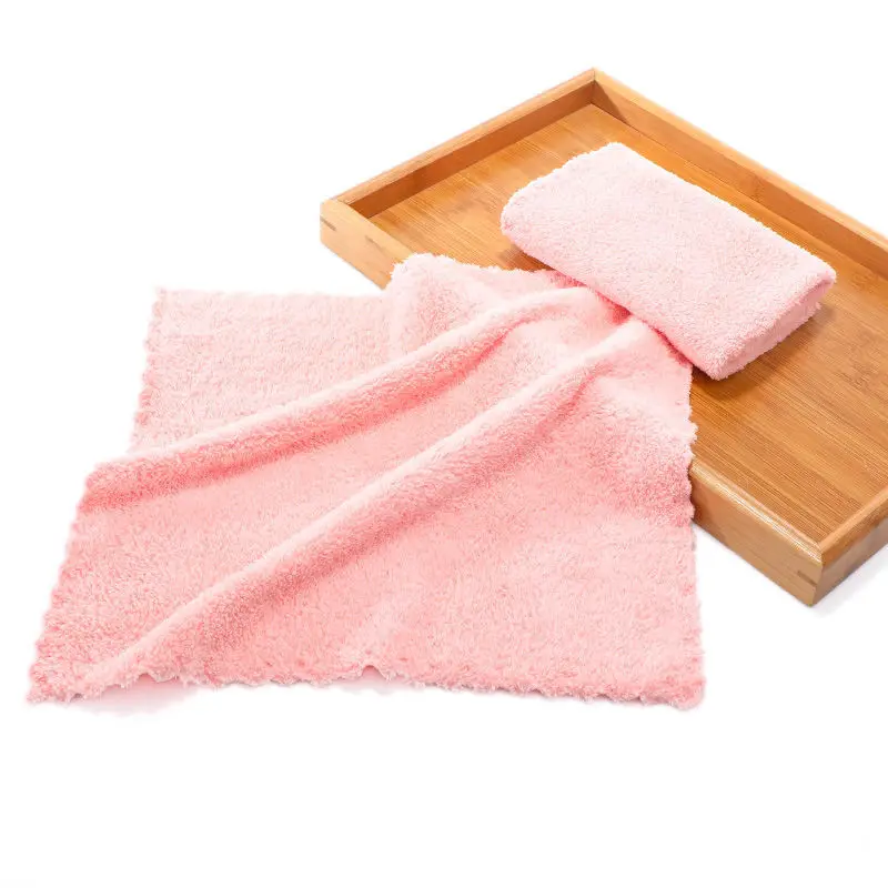 High Density Coral Velvet 30*30cm Small Square Towel Hand Towel Microfiber Child Washcloth Kids Face